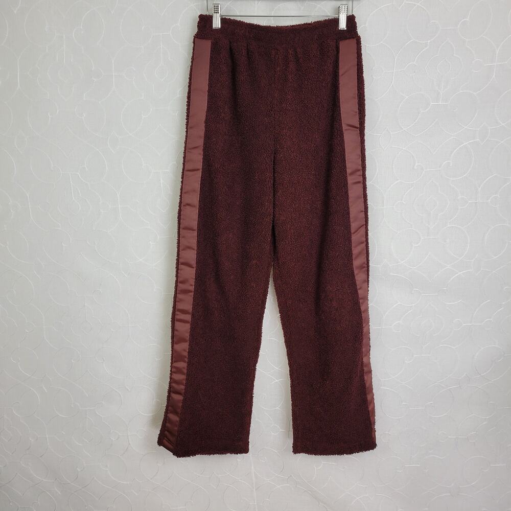 Saturday Sunday Anthropologie Womens Pants XS Red Fleece Wide Leg Sweatpants